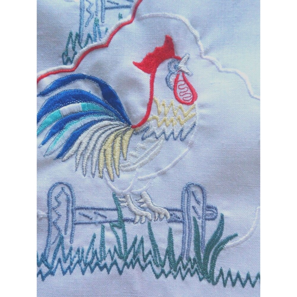 Regina Designer Embroidered Rooster Decorative Textile Multi-color Place Mats